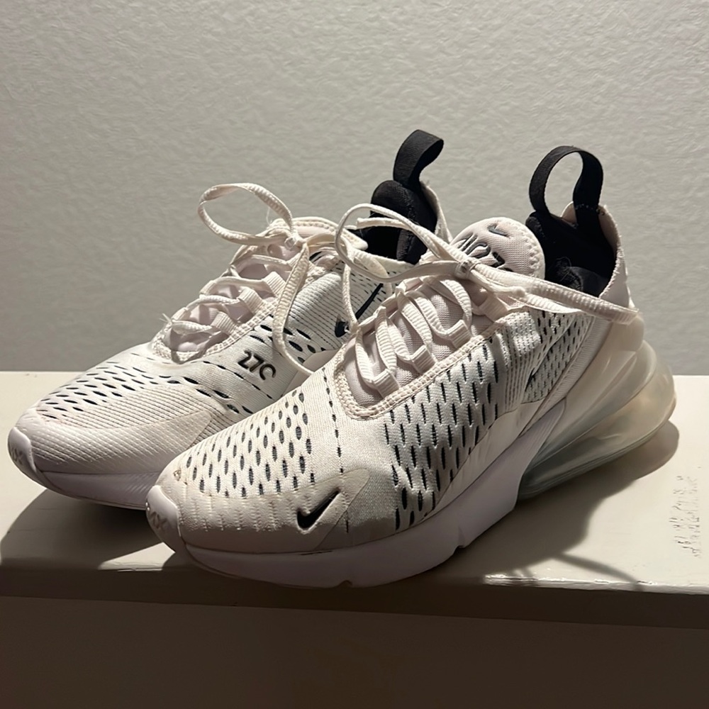 Nike women’s Air Max 270 size 7.  Daughter grew out of them after a month of use